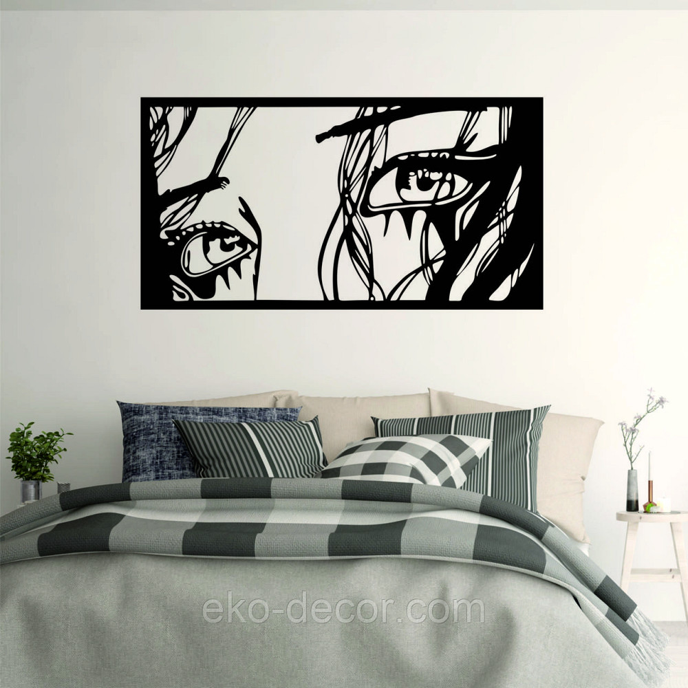 Декоративное настенное Панно «Девушка» Декор на стену 70*36 см, Черный Киев - изображение 5