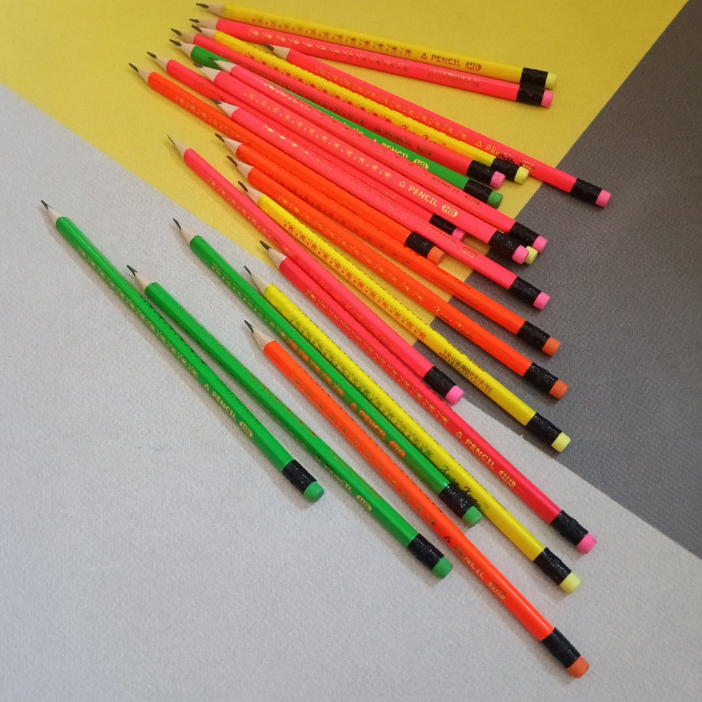 Простий олівець з гумкою неон Київ - фото 1