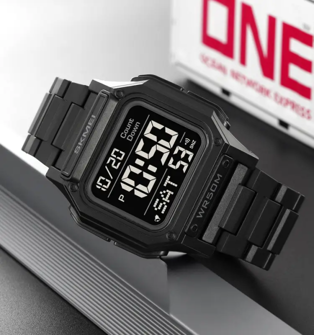 Часы мужские спортивные наручные Skmei 2264 Черный с черным экраном Винница - изображение 4