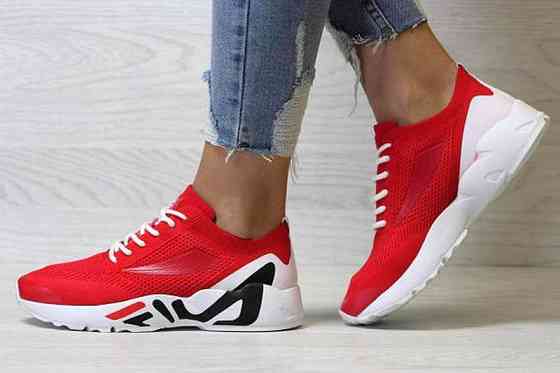 Кроссовки FILA Красные Женские Сеточка Фила Тканевые Легкие (размеры: 41,42,43) Днепр