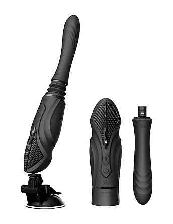 Компактна смарт секс-машина Zalo – Sesh Obsidian Black, 2 насадки, пульт ДК, кристал Swarovski Sex Aura Київ