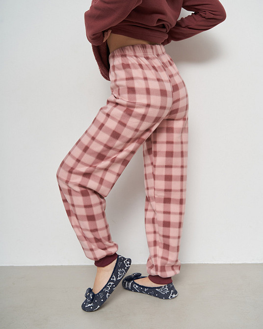 Піжама жіноча зі штанами Велюрсофт+Фліс — бордовий з ведмедем Lady Secret 94110 L Київ - фото 7