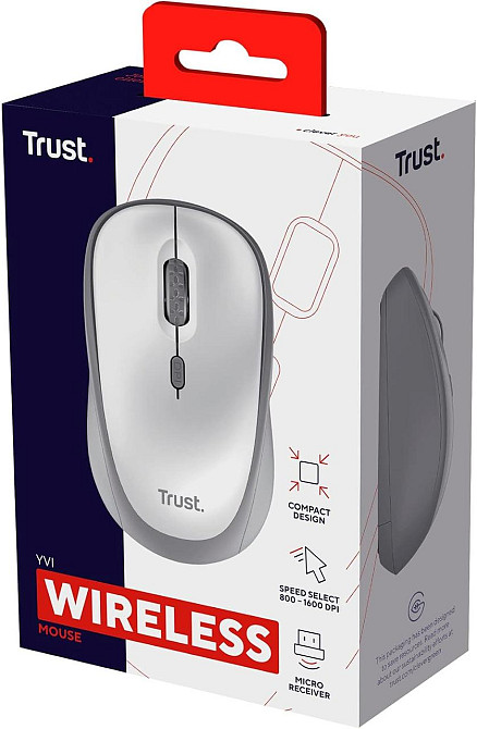 Trust Yvi Wireless Mouse 800-1600 DPI 4 Buttons White Київ - фото 10
