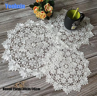 Серветка кругла на стіл із мережива Київ - фото 2