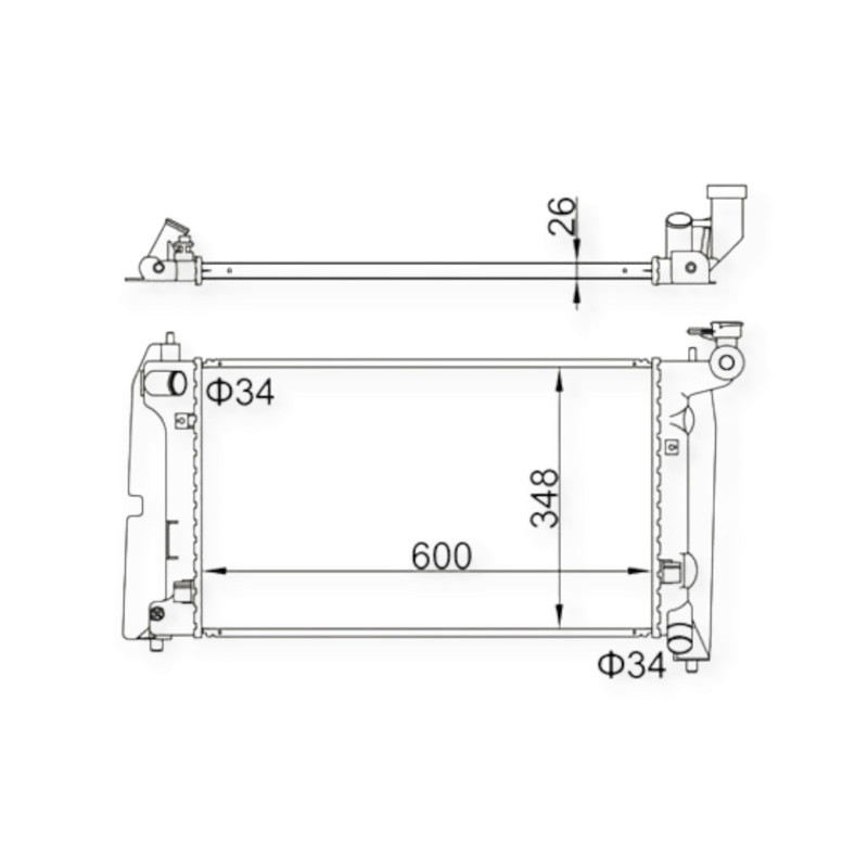 Радіатор двигуна Тойота Corolla 1.6-1.8VVT-i (01-08) охолодження Мукачево - фото 1