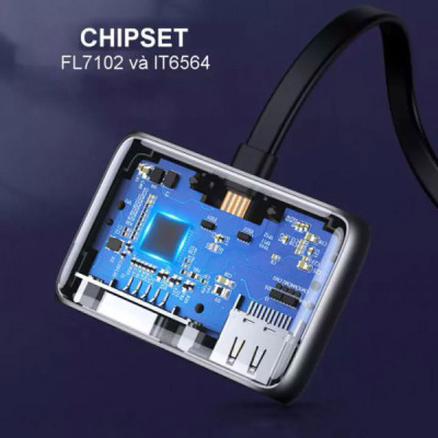 Переходник USB2.0 to HDMI+VGA (HDMI 1.4b 3D/4K*2K30Hz+VGA 1080P60Hz CM303) black Ugreen (70549) Винница - изображение 2