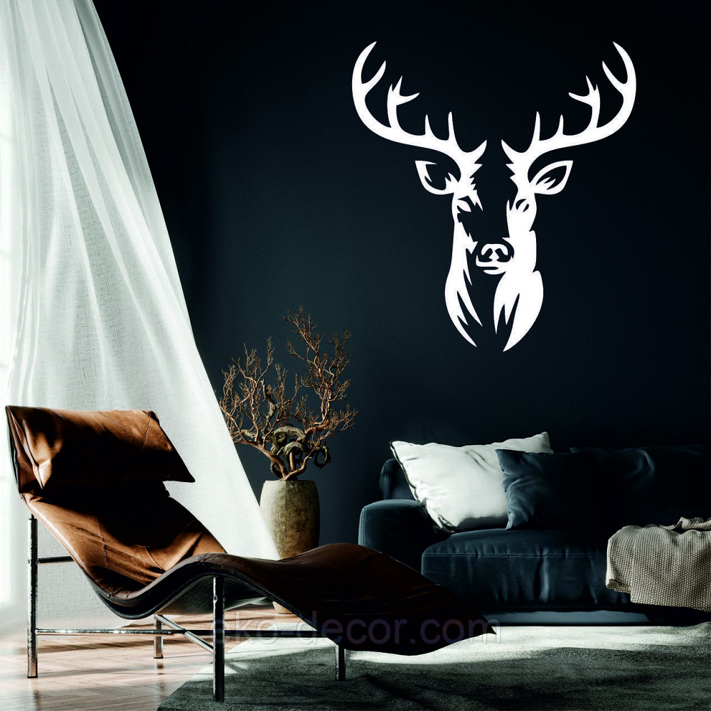 Декоративное настенное Панно «Олень» Декор на стену 90*89 см, Белый Киев - изображение 2