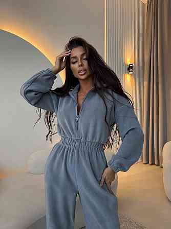 Женский теплый комбинезон из двухстороннего флиса Графит, 42/44 Одесса