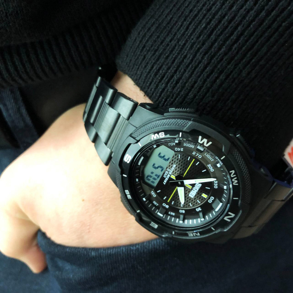 Чоловічий тактичний військовий годинник SKMEI 1370BKWT, Водонепроникний годинник, TR-286 Годинники спортивні Київ - фото 1