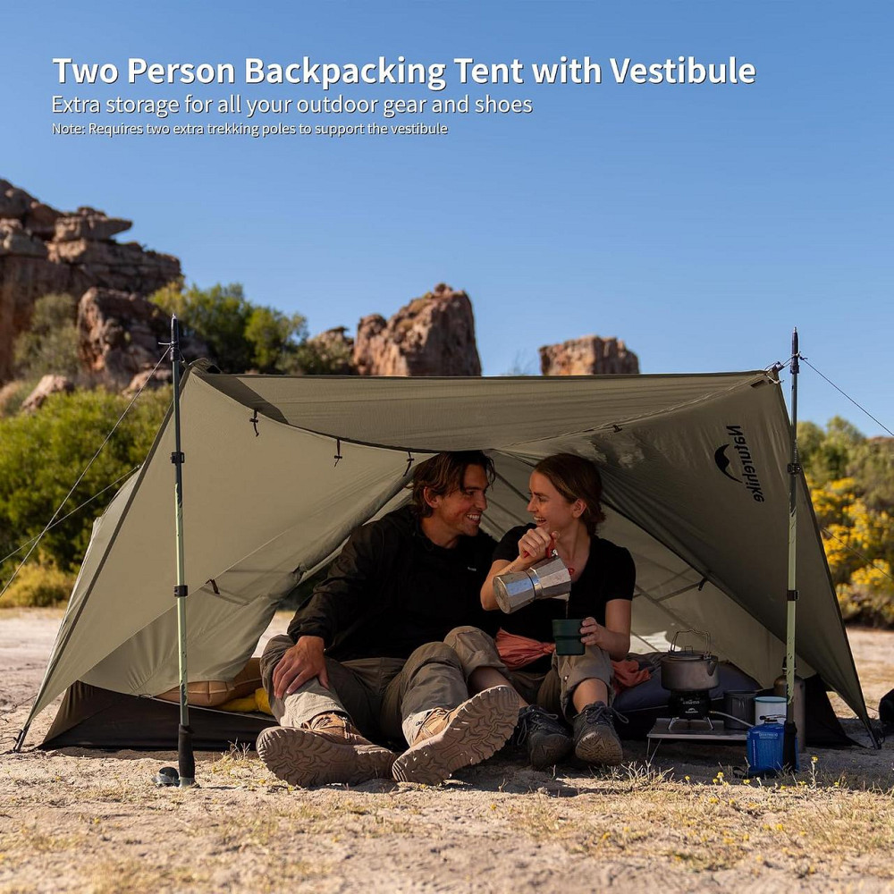 Намет двомісний Naturehike CNK2550WS037 Mongar Pro 2 (Коричневий) Київ - фото 4