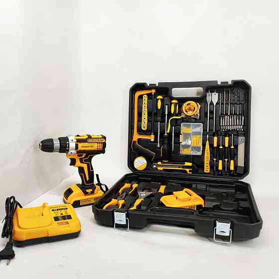 Шуруповерт с различными насадками и приспособлениями, Шуруповерт с набором сверл в кейсе OD-84 Львов