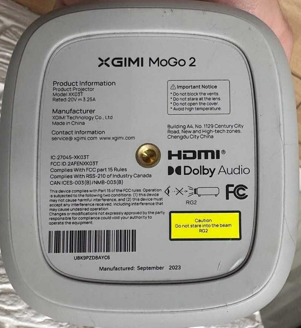 Проектор XGIMI MoGo 2, бувший у використанні, ідеальний стан. Київ - фото 1