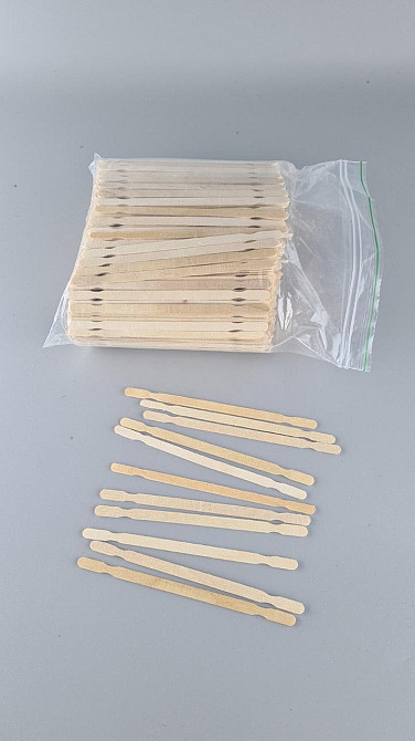 Мішалка фігурна Дерев'яна 14 см*1,2 мм*5,6 мм 700 шт 600 гм (1 пачка) Харків - фото 3