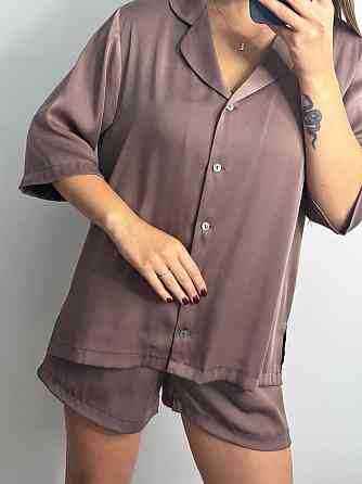 Жіночий костюм-двійка із сатину Шоколад XS-S Харків