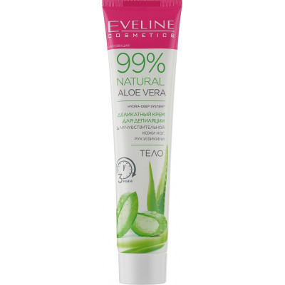 Крем для депиляции Eveline Cosmetics Natural Aloe Vera для чувств. кожи ног, рук и бикини 125 мл (5903416026822) Винница - изображение 1