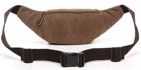 Сумка поясна текстильна Vintage 20176 Коричнева Київ