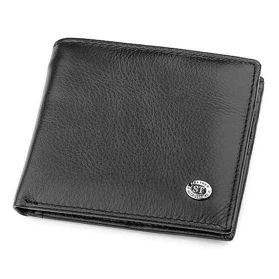 Мужской купюрник ST Leather 18305 (ST159) кожаный Черный Киев
