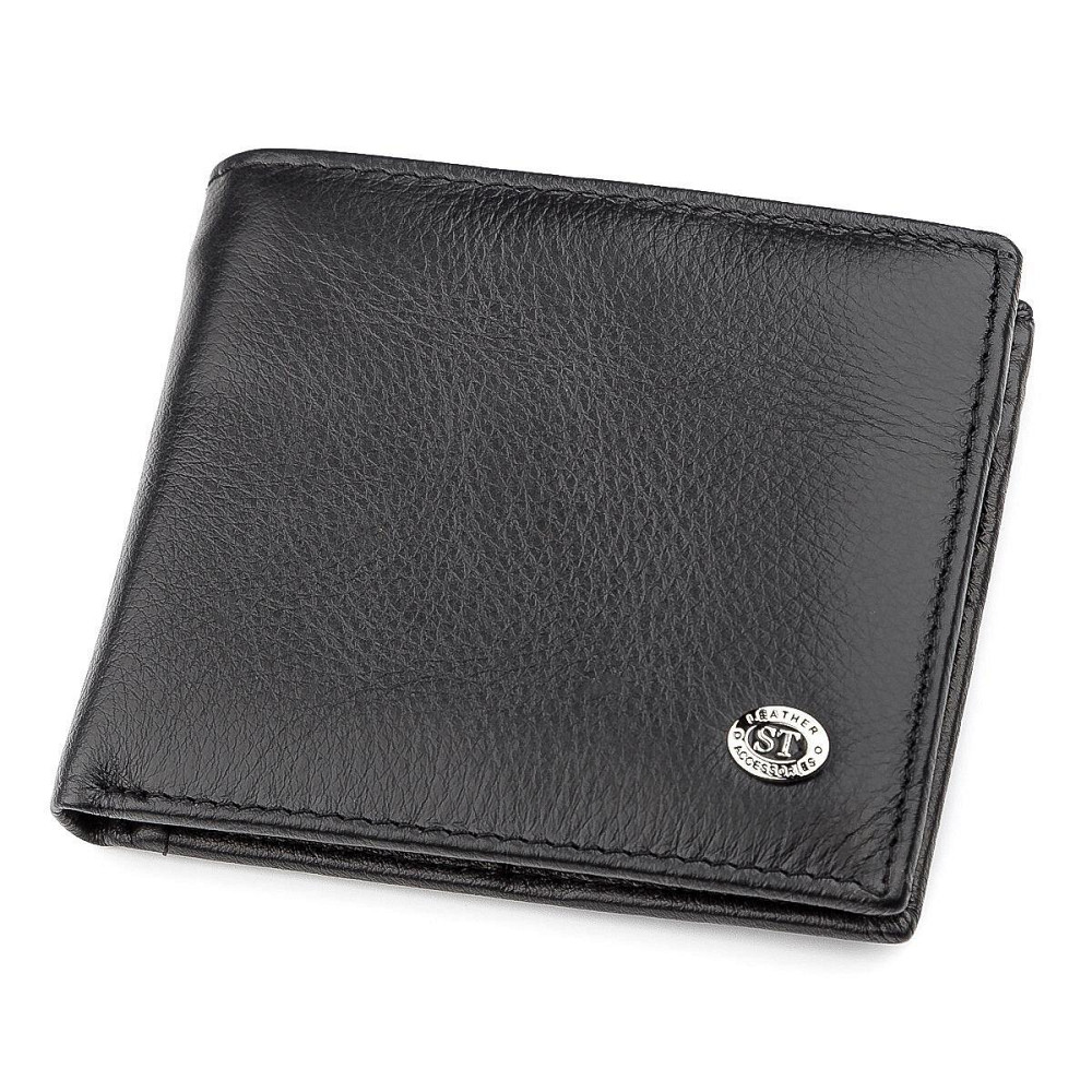 Мужской купюрник ST Leather 18305 (ST159) кожаный Черный Киев - изображение 1