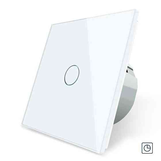 Сенсорний вимикач таймер Вимикач з реле часу Livolo білий скло (VL-C7FC1T-2GWP) Коломыя