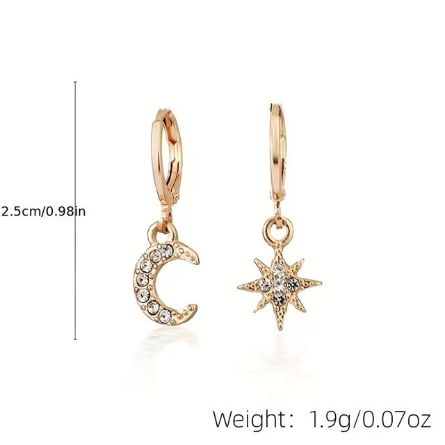 Асимметричные серьги-кольца Месяц и Звезда Киев - изображение 3