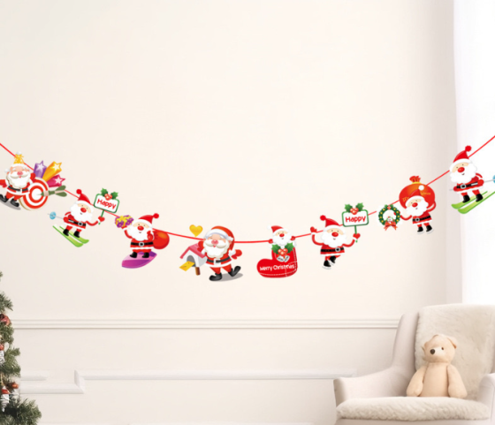 Новогодняя гирлянда Дед Мороз 280 см разноцветный Киев