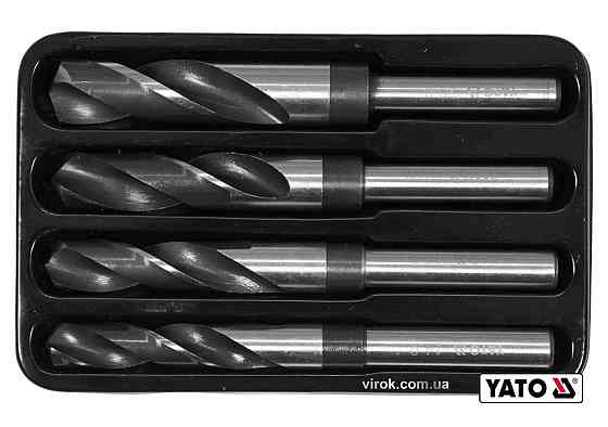 Набір свердл по металу YATO: HSS 4241, Ø14-20мм, L=75/150мм, до нержав. і конструкц. сталі, 4 шт[10] Одесса