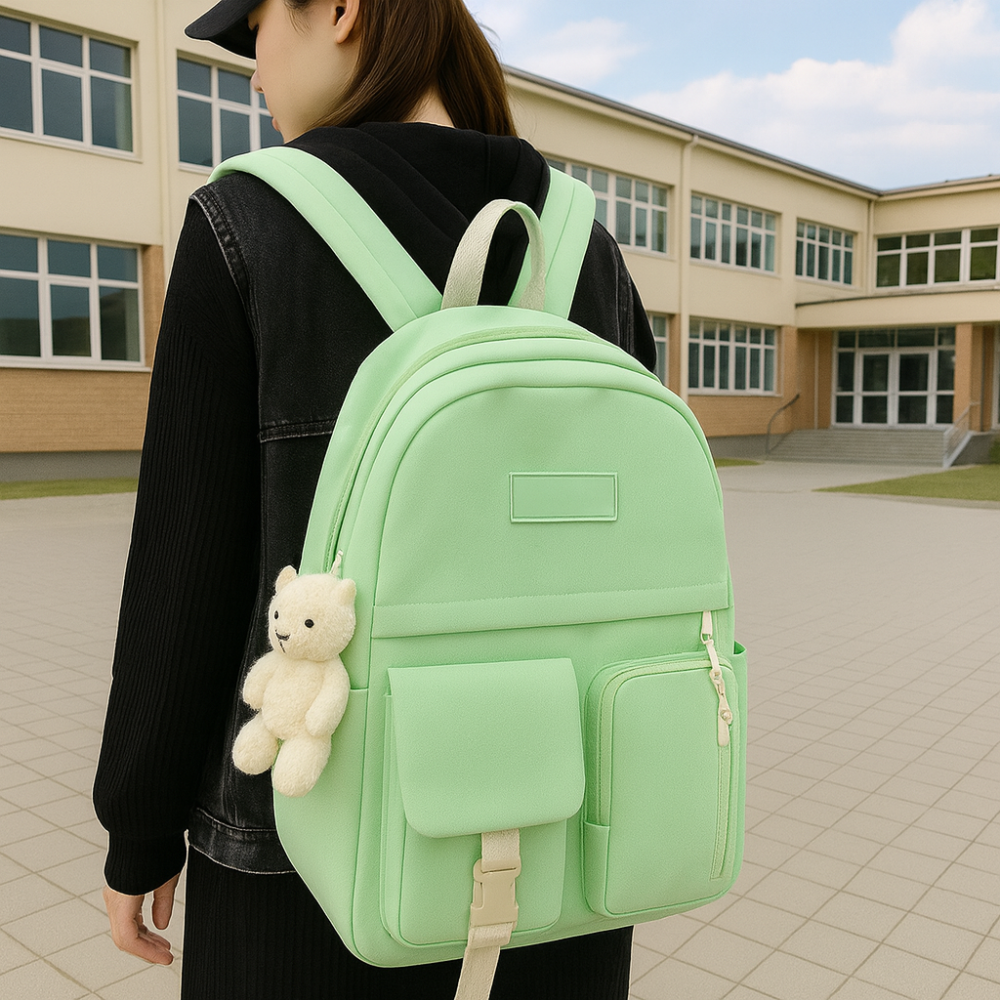 Рюкзак с сумками 5в1, Салатовый / Городской рюкзак / Рюкзак подростковый / Детский рюкзак / Портфель Киев - изображение 5