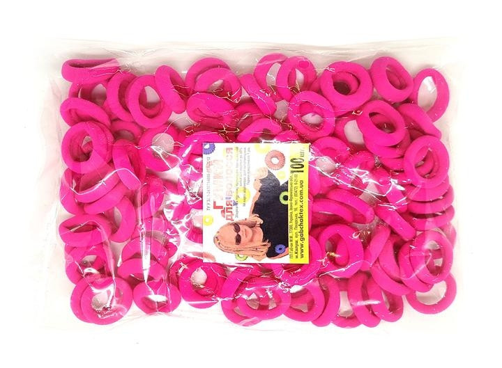 Гумки для волосся безшовні малинові 100 шт Київ - фото 1