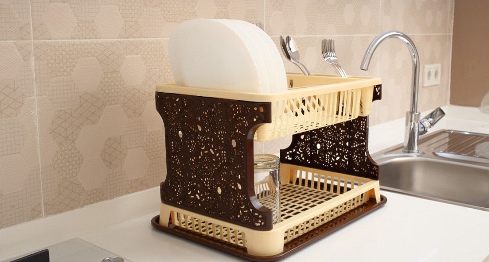 Сушарка для посуду Efe ажурна. 42х29х29 біло-зелена Одеса - фото 3