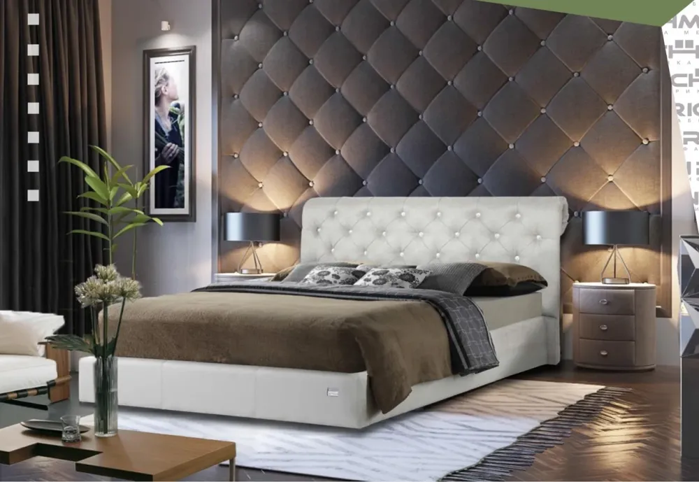 Кровать Двуспальная London Comfort 180 х 190 см Boom 01 С подъемным механизмом и нишей для белья Белый Киев - изображение 5