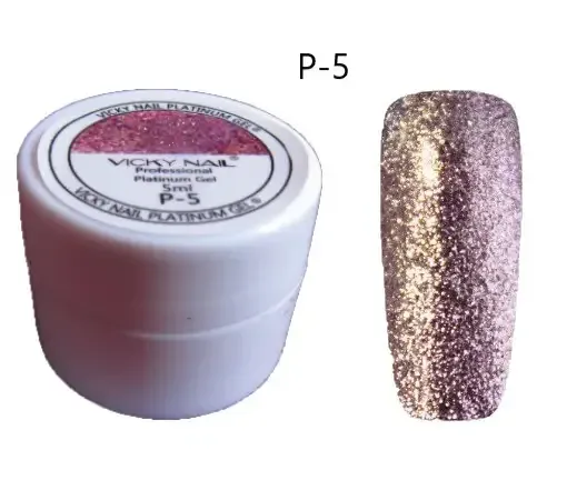 Глиттерный гель VICKI NAIL (гель блестки) нежный бежево-розовый Киев