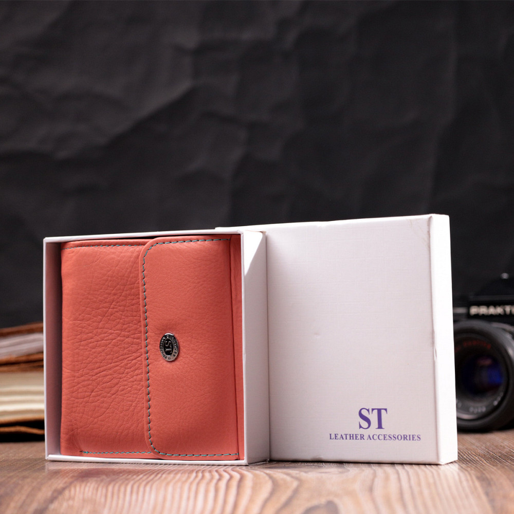 Яркий женский кошелек среднего размера из натуральной кожи ST Leather 19498 Оранжевый Киев - изображение 10