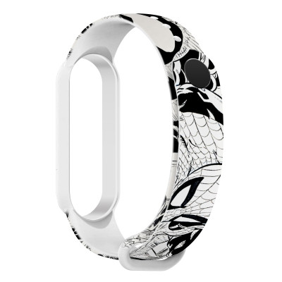 Ремінець до фітнес браслета Armorstandart Superhero для Xiaomi Mi Band 7/6/5 Symbiosis comix White (ARM59266) Вінниця - фото 1