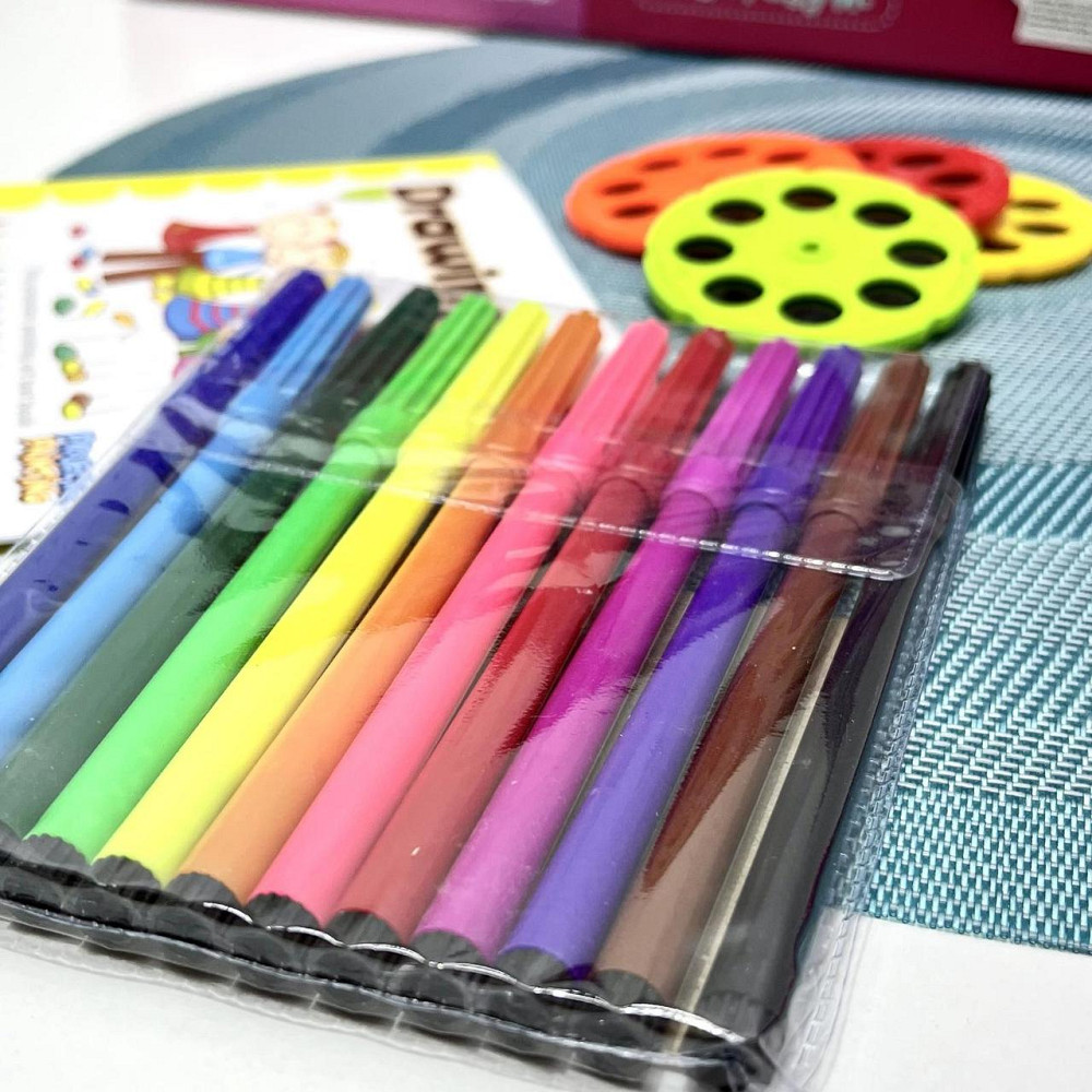 Проектор для малювання 32 слайда фломастери 12шт блокнот Рожевий (AK 0002 AB) Чернигов - изображение 5