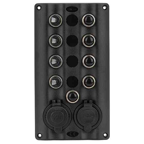 Панель на 4 переключателя автомат 82х107мм + прикуриватель и USB порт HF60-046PN Киев