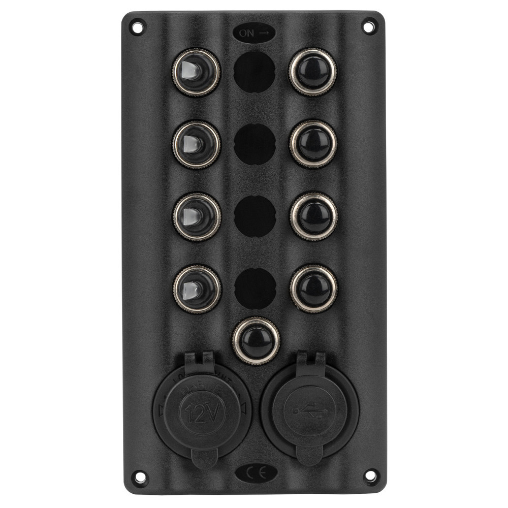 Панель на 4 переключателя автомат 82х107мм + прикуриватель и USB порт HF60-046PN Черкассы - изображение 1