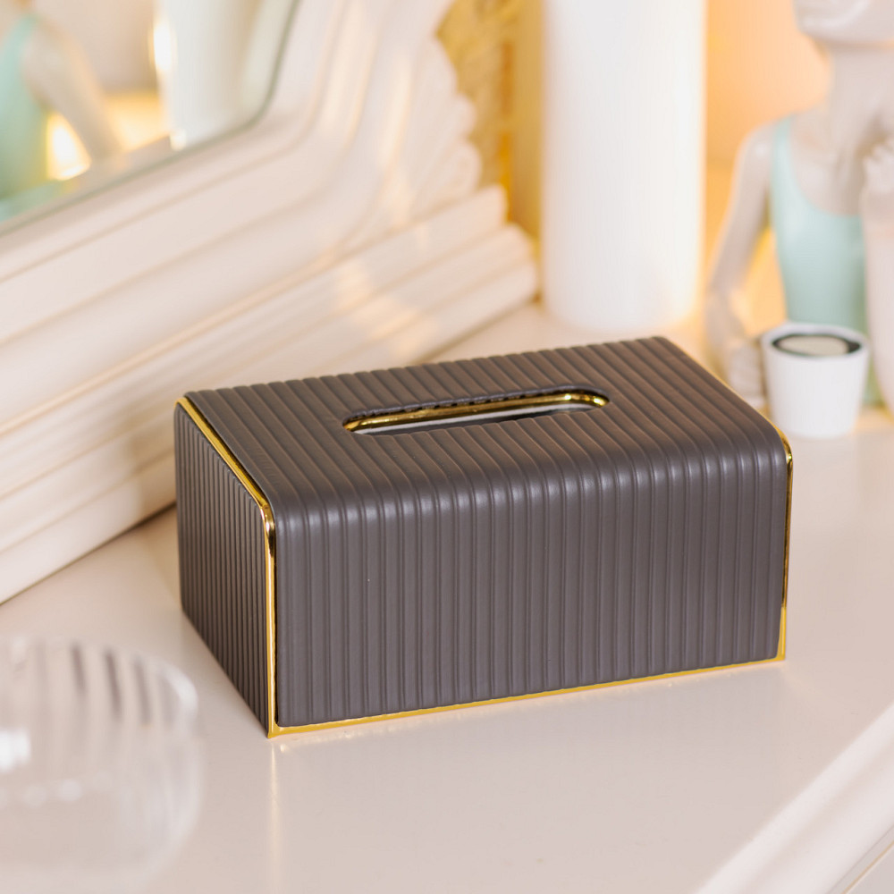 Yiwu Серветниця з еко шкіри 21.5х13х9 см органайзер для кафе і ресторанів Сірий HP-3-203G Коломия - фото 6