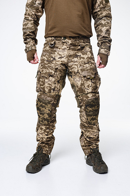 Тактичні військові штани піксель ріп-стоп з наколінниками, посилені коліна, літні армійські штани ЗСУ Львів - фото 3