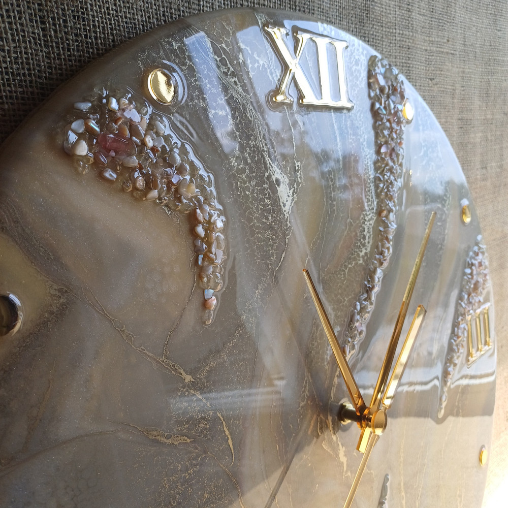 Годинник настінний 40 см з епоксидної смоли ручної роботи Дніпро - фото 8