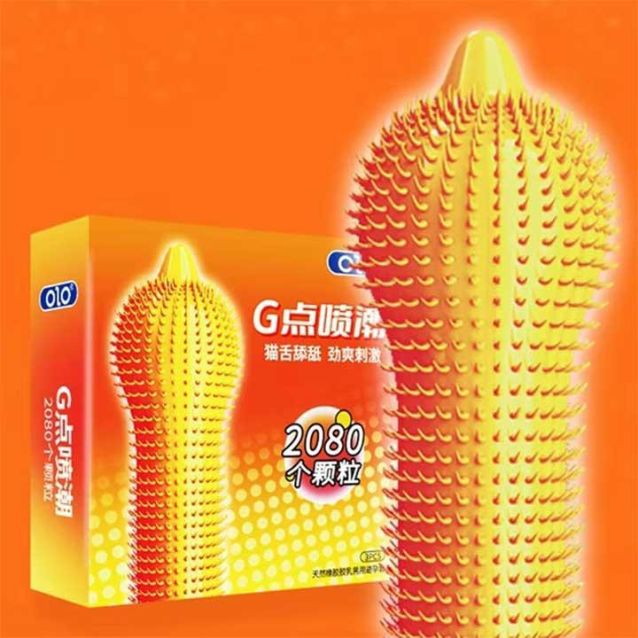 Презервативы ребристые OLO 2080 шипов со стимуляцией точки G и пролонгирующим эффектом 3 шт Винница - изображение 3