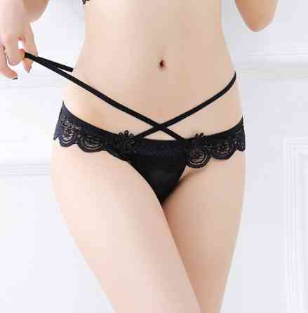 Еротичні трусики чорні - розмір 42-46, 85% поліестер, 15% нейлон Київ