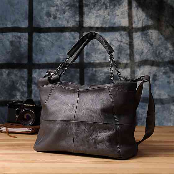 Повсякденна сумка для жінок з натуральної шкіри Vintage 22989 Сірий Київ