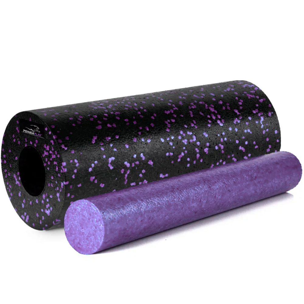 Масажний ролик (роллер) гладкий PowerPlay PP-4348 2 in 1 EPP Foam Roller Чорно/Фіолетовий (33x14см.) Кам'янське - фото 1