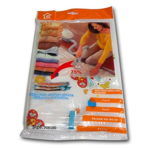 Вакуумний пакет 70×100 см для зберігання речей з клапаном Київ - фото 6