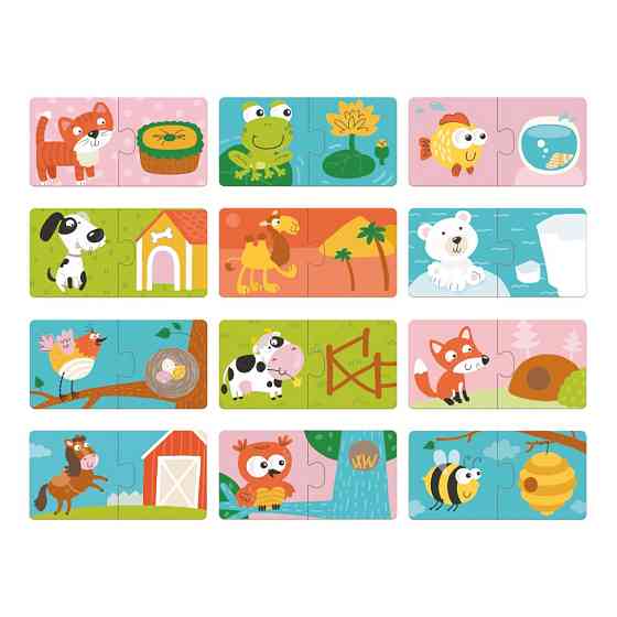 Дитячий пазл Звірята та їх будиночки DoDo 300117, 24 деталі Вінниця