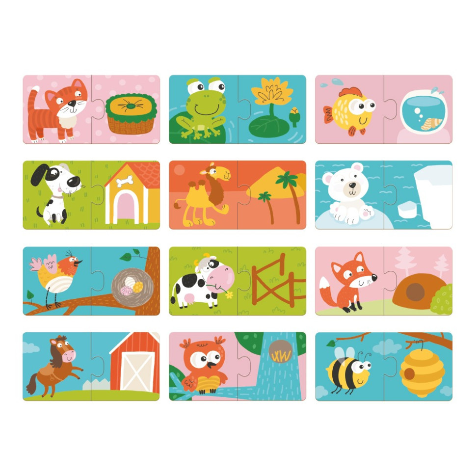 Детский пазл Зверята и их домики DoDo 300117, 24 детали Винница - изображение 3