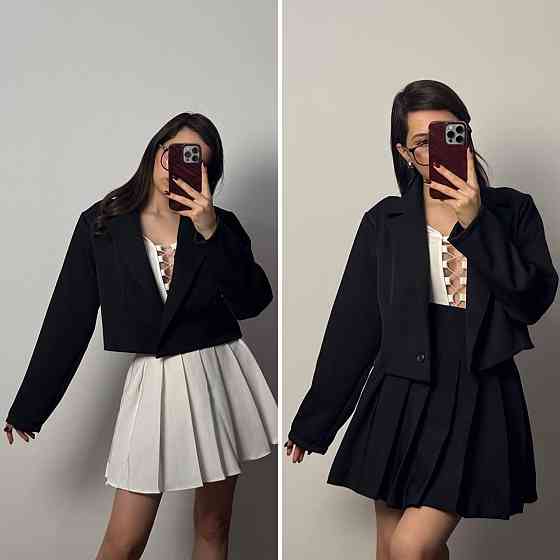 Жіночий базовий укорочений піджак із підкладкою та плічками турецька костюмка 46/48 Одеса