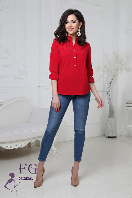 Жіноча блузка "Sellin" оптом | Батал 50-52, Червоний Київ - фото 1