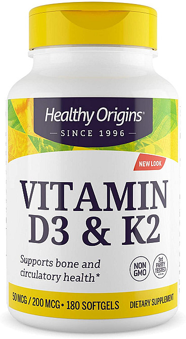 Витамин Д3 и К2 (Vitamins D3 & K2) 2000 МЕ/200 мкг 180 капсул Київ - фото 1