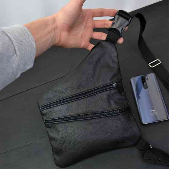 Мужская стильная сумка слинг, Сумка слинг для мужчин, Кожаная сумка кросс-боди кобура наплечная GM-56 Львов